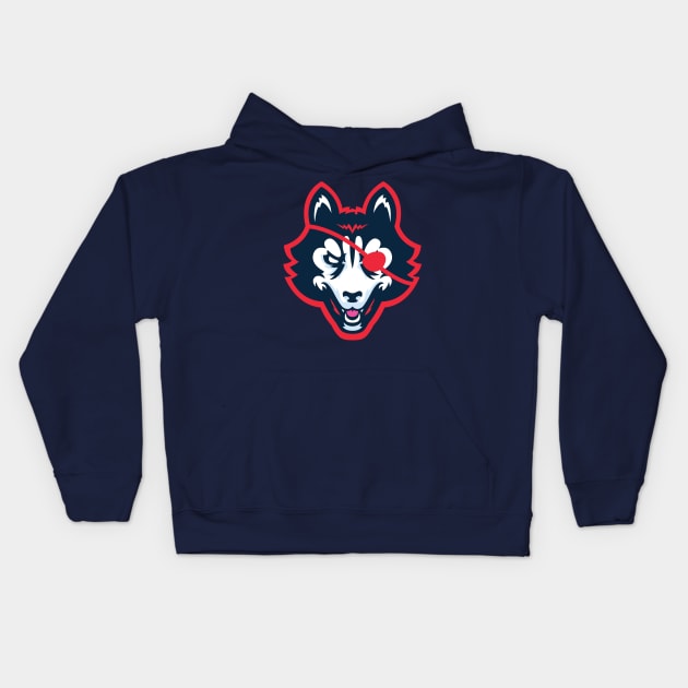 Danger Huskie Head Kids Hoodie by DangerHuskie